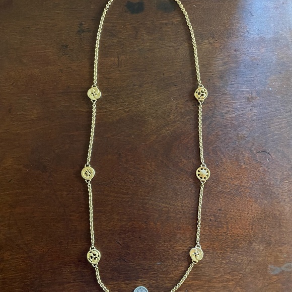 Reserved for taxladymichelle: Vintage Givenchy Gold Tone Button Station Necklace - Picture 6 of 7
